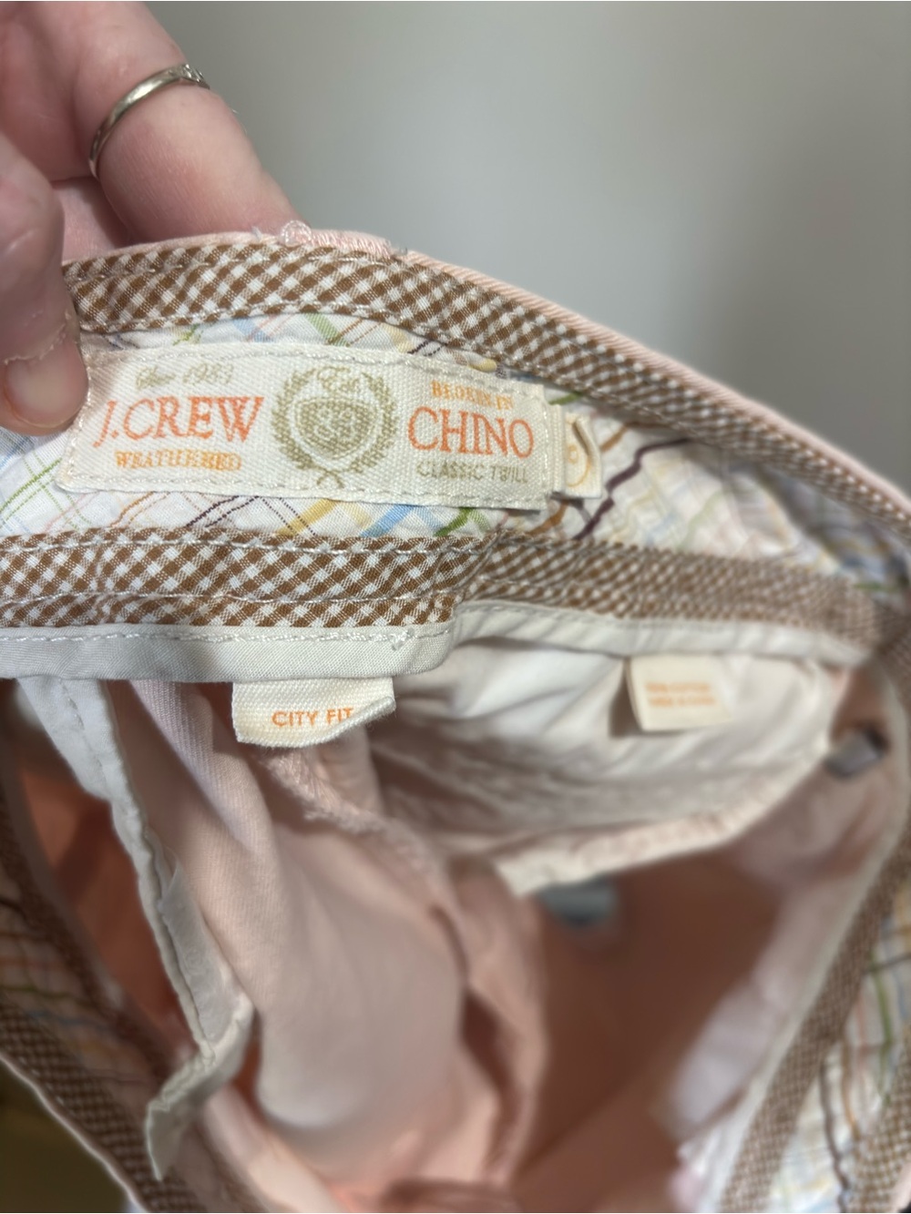 J. Crew City Fit Chino Classic Twill Shorts Light Pink Size 8 100% Cotton - Picture 5 of 6